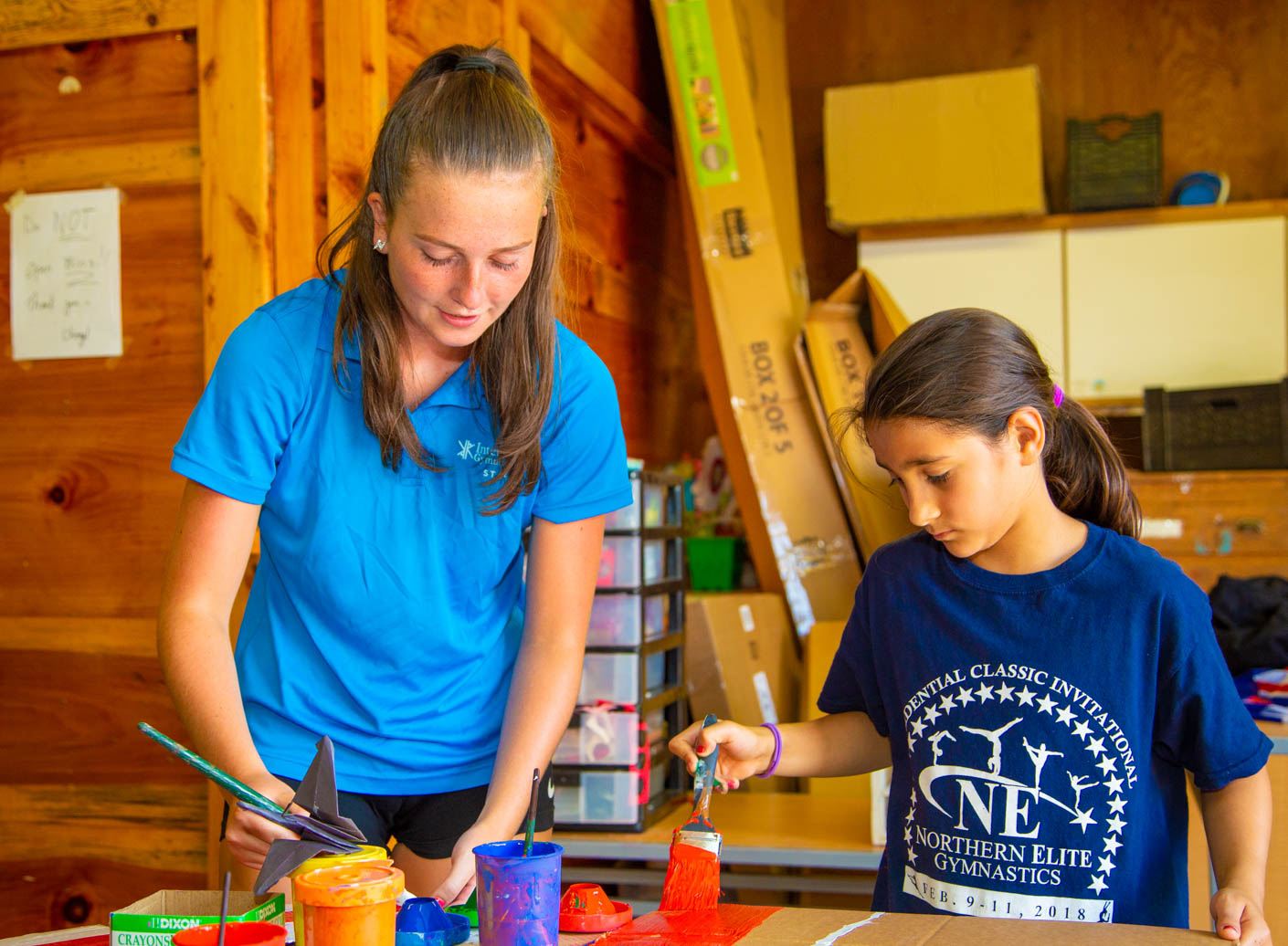 camper and counselor painting